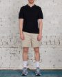 Reigning Champ Knit Cotton Linen Victor Polo Shirt Black Fashion