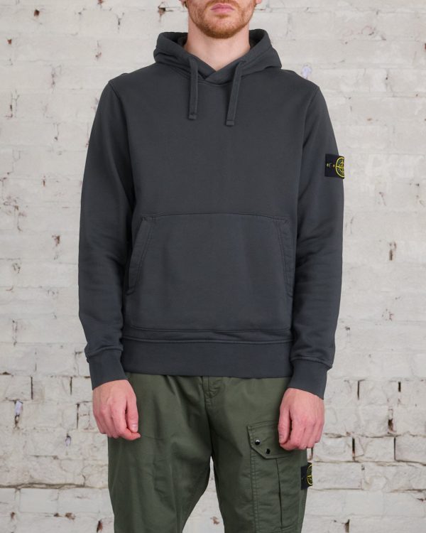 Stone Island GD Cotton Fleece Hoodie Lead Grey Online