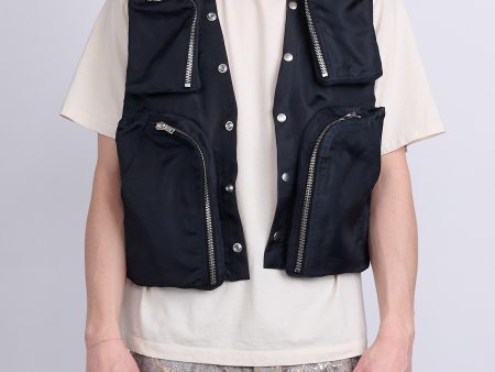 Rick Owens Cargo Vest Silk Gazar Black Online