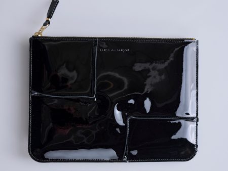 Comme des Garçons Wallet Reversed Hem Zip Pouch Black Supply