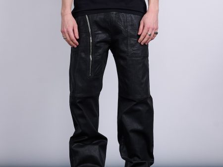 Rick Owens DRKSHDW Aircut Pants Stretch Foil Denim Black Hot on Sale