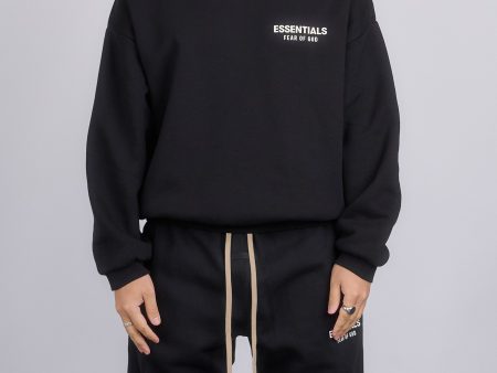 Fear of God Essentials Fleece Logo Hoodie Black Fashion