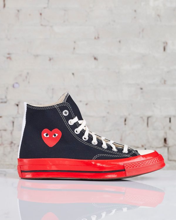 Comme des Garçons PLAY x Converse Chuck Taylor Red Sole Black High Sale