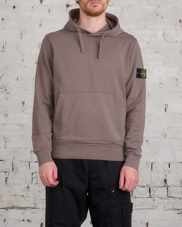 Stone Island GD Cotton Fleece Hoodie Walnut Discount