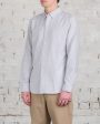 Reigning Champ Windsor Long Sleeve Oxford Button Shirt Light Grey Online Sale