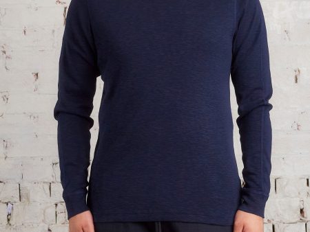 Reigning Champ 1x1 Slub Knit Long Sleeve T-Shirt Navy Discount