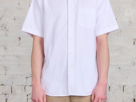 Reigning Champ Windsor Short Sleeve Oxford Button Shirt White on Sale