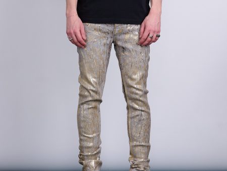 Rick Owens Tyrone Jean Megacrust Denim Gold For Sale