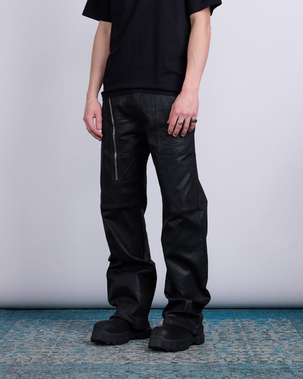 Rick Owens DRKSHDW Aircut Pants Stretch Foil Denim Black Hot on Sale