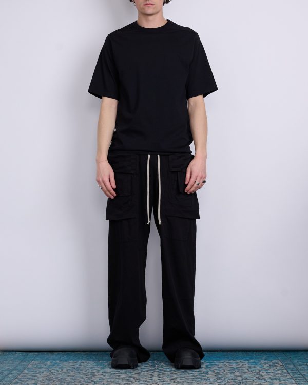 Rick Owens DRKSHDW Creatch Wide Jersey Cargo Pant RN Black on Sale