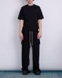 Rick Owens DRKSHDW Creatch Wide Jersey Cargo Pant RN Black on Sale