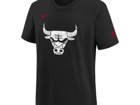 YOUTH 2023-24 CHICAGO BULLS CITY EDITION NIKE ESSENTIAL LOGO T-SHIRT on Sale