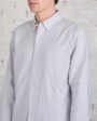 Reigning Champ Windsor Long Sleeve Oxford Button Shirt Light Grey Online Sale