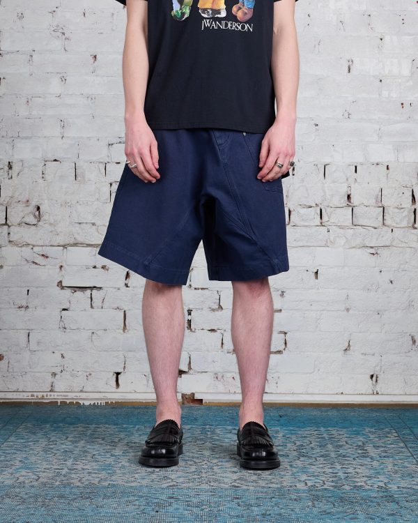 JW Anderson Clay Canvas Twisted Short Navy Sale