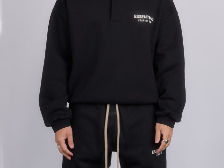 Fear of God Essentials Fleece Logo Polo Black Sale