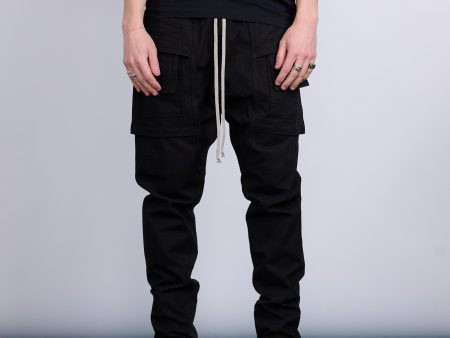 Rick Owens DRKSHDW Creatch Cargo Pant Cotton Canvas Black Discount