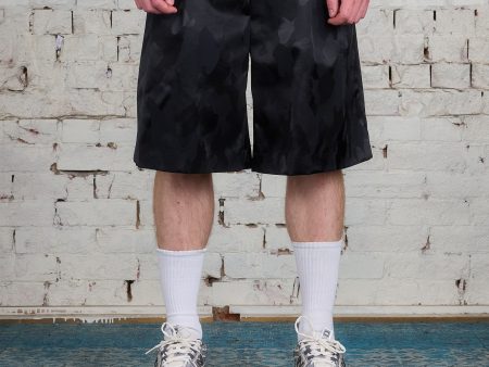 COMME des GARÇONS HOMME Plus Nylon Jacquard Camo Pattern Short Black Hot on Sale