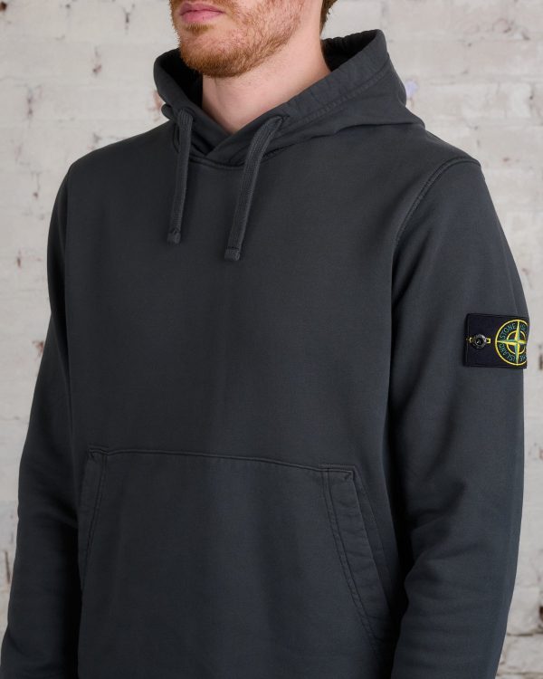 Stone Island GD Cotton Fleece Hoodie Lead Grey Online