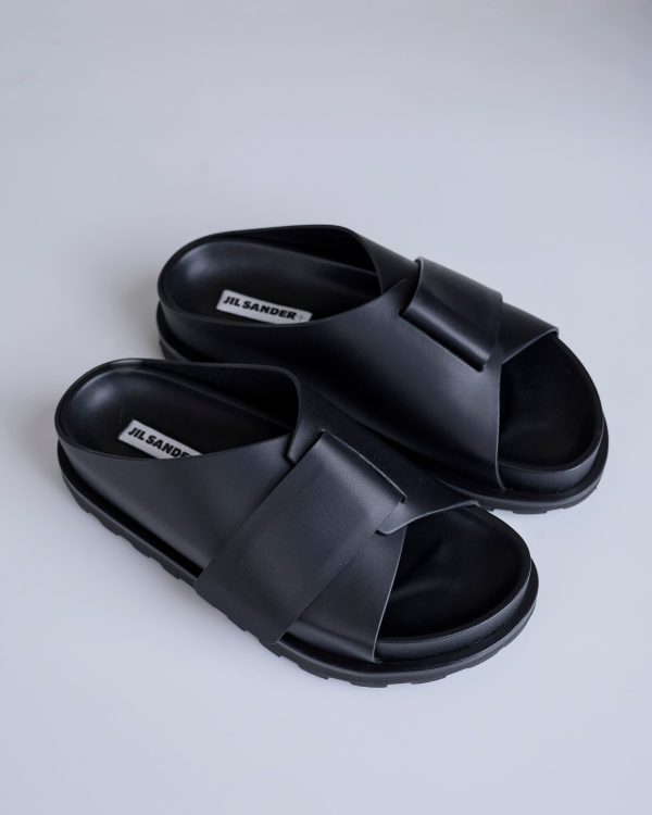 Jil Sander+ Leather Sandal Black For Cheap