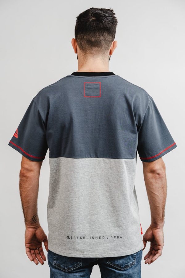 Colorblock Mens Tee - Grey Black Fashion