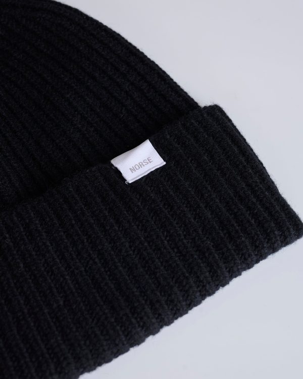 Norse Projects Standard Merino Lambswool Beanie Black Supply