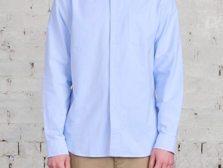 Reigning Champ Windsor Long Sleeve Oxford Button Shirt Light Blue Fashion