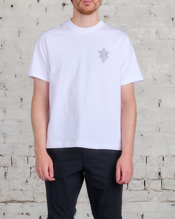 Reigning Champ Knit Midweight Arena T-Shirt White-Black For Sale