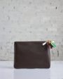 CDG Wallet Zipper Pull Large Zip Pouch Brown Hot on Sale