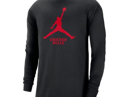 Chicago Bulls Nike Jordan Black Long Sleeve T-Shirt Online