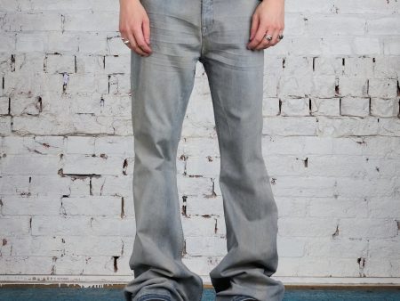 Rick Owens DRKSHDW Bolan Bootcut Jean Sky Stretch Denim For Sale