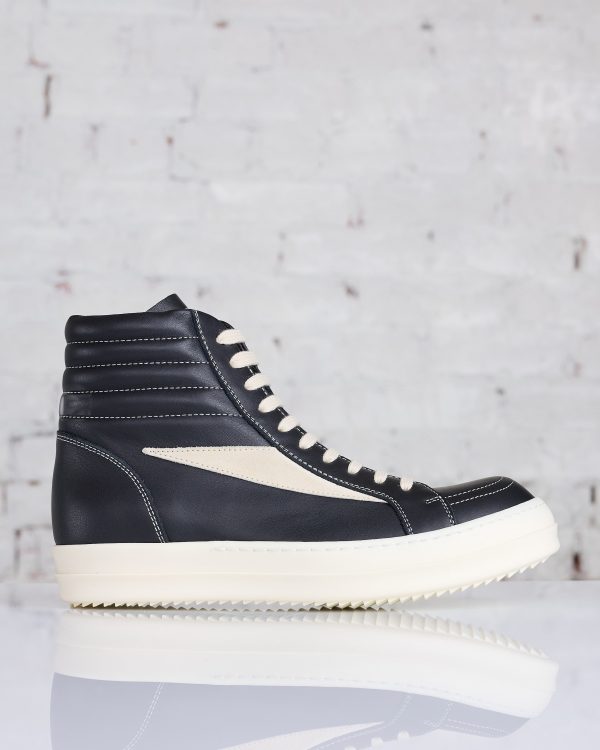 Rick Owens High Vintage Sneaks Full Grain Black Milk Online now