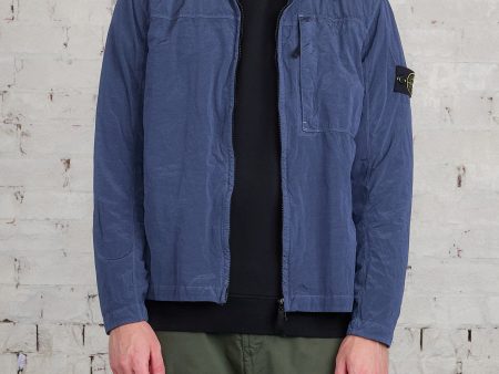 Stone Island Iridescent Nylon Metal Overshirt Mid Blue For Discount