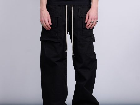 Rick Owens DRKSHDW Creatch Wide Cargo Cotton Canvas Black Online Sale