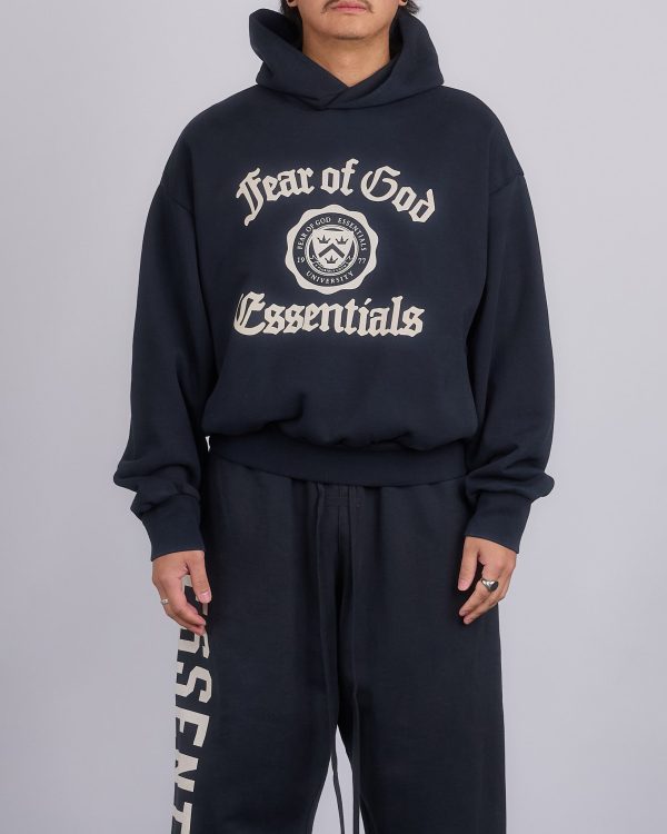 Fear of God Essentials Heavy Fleece Shrunk Hoodie Black For Sale