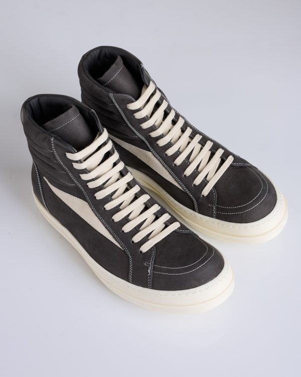 Rick Owens High Vintage Sneaks LWN Nubuck Dark Dust Milk Fashion