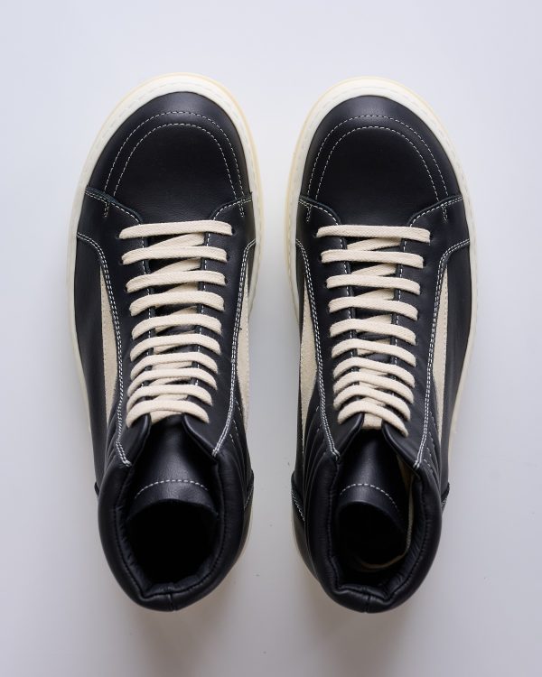 Rick Owens High Vintage Sneaks Full Grain Black Milk Online now