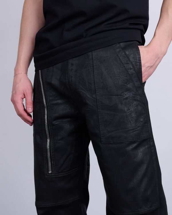 Rick Owens DRKSHDW Aircut Pants Stretch Foil Denim Black Hot on Sale