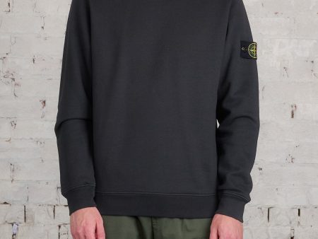 Stone Island Cotton Brush Fleece Crewneck Lead Grey on Sale