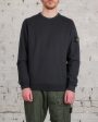 Stone Island Cotton Brush Fleece Crewneck Lead Grey on Sale