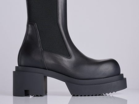 Rick Owens Beatle Bogun Boot Full Grain Black Online now