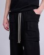 Rick Owens DRKSHDW Creatch Wide Jersey Cargo Pant RN Black on Sale