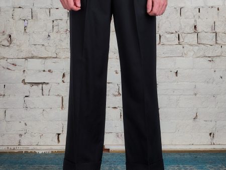 Junya Watanabe MAN Wool Serge Double Pleated Trouser Black Cheap