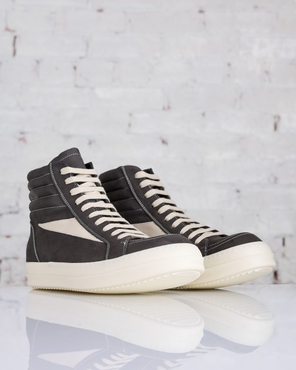 Rick Owens High Vintage Sneaks LWN Nubuck Dark Dust Milk Fashion