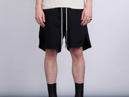 Rick Owens DRKSHDW Long Boxer Butt Zip Short Felpa Fleece Black Cheap