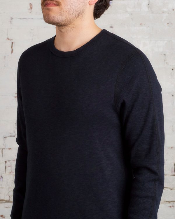 Reigning Champ 1x1 Slub Knit Long Sleeve T-Shirt Black Discount