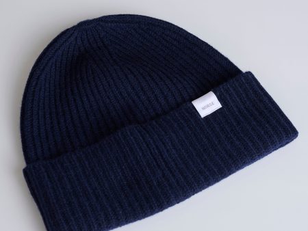 Norse Projects Standard Merino Lambswool Beanie Navy Online