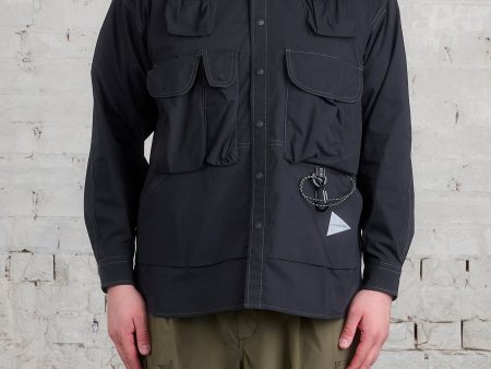 and wander Multi-Pocket Button Shirt Black Online