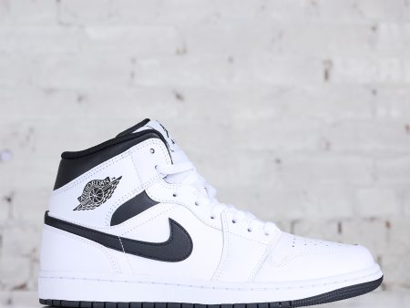 Nike Men s Air Jordan 1 Mid White Black-White-Black Online Sale