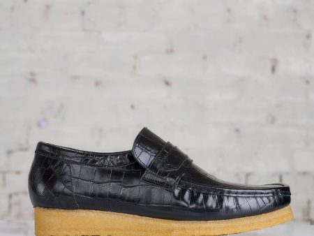 Clarks Originals Men s Wallabee Loafer Black Croc For Sale