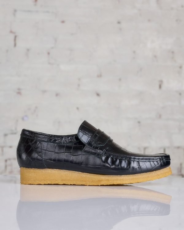 Clarks Originals Men s Wallabee Loafer Black Croc For Sale